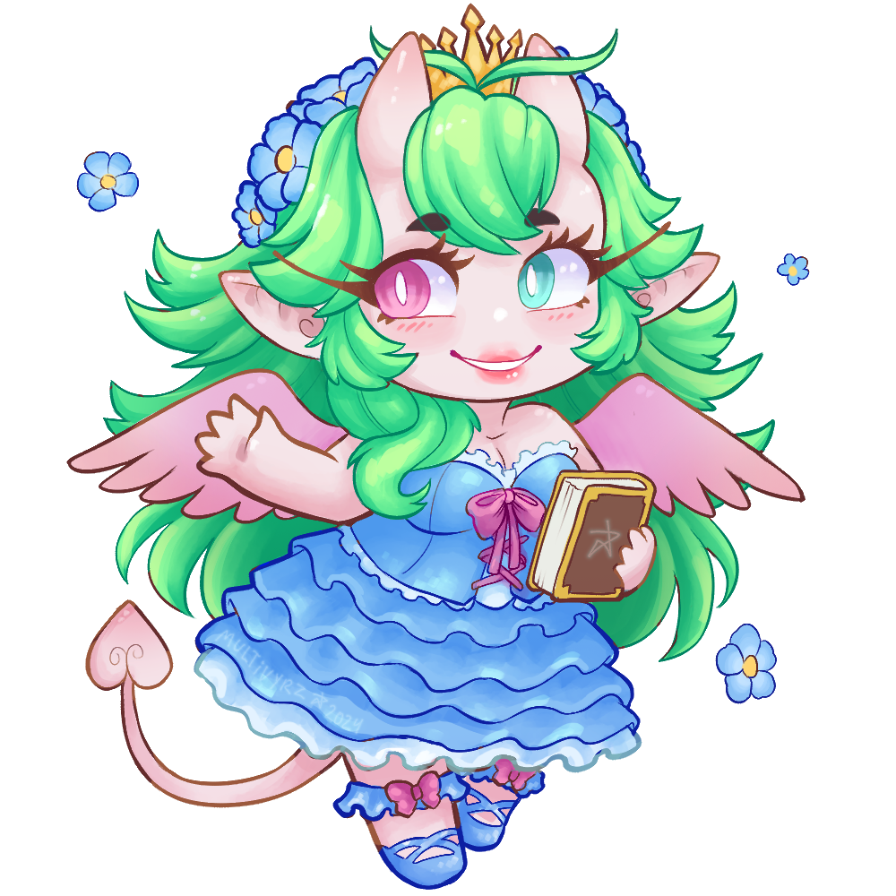 Chibi illustration of the vtuber Figment